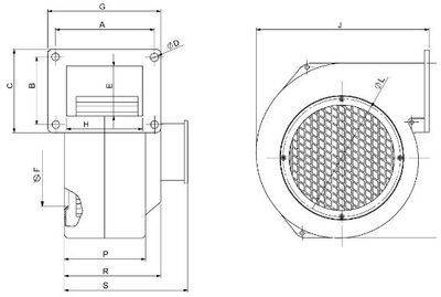 Радиальный вентилятор ВР 80-75 8 15 кВт 1500 об/мин схема 1